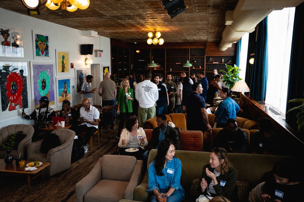 Gateway Capital team members networking at a community event